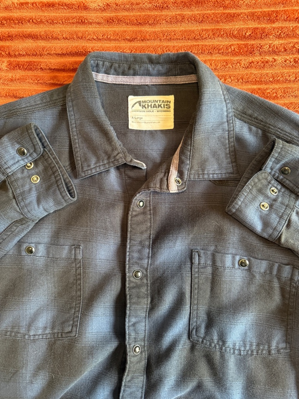 Mountain Khakis Slate Grey Snap-Front Work Shirt - XL